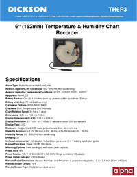 Thumbnail of document Data Sheet - TH6 6 in Temperature & Humidity Chart Recorder